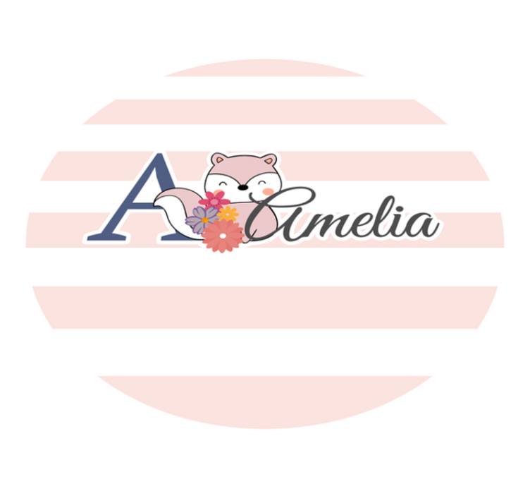 Vinil podovi s imenima prilagodljiv dizajn lisice - TenStickers