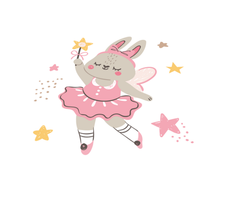 Vinil podovi djeca plesni zec s čarobnim štapićem - TenStickers