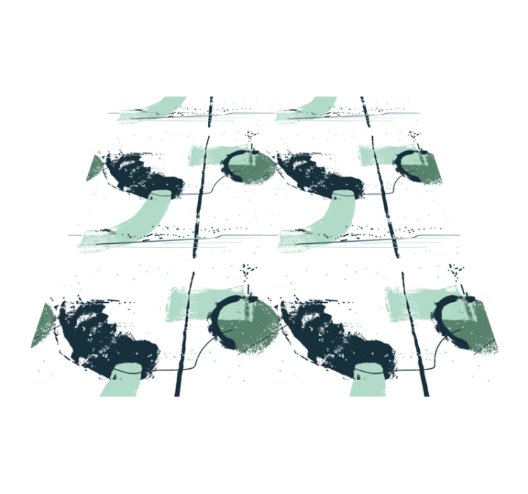 Tirkizni oblici apstrakcija moderni tepih - TenStickers