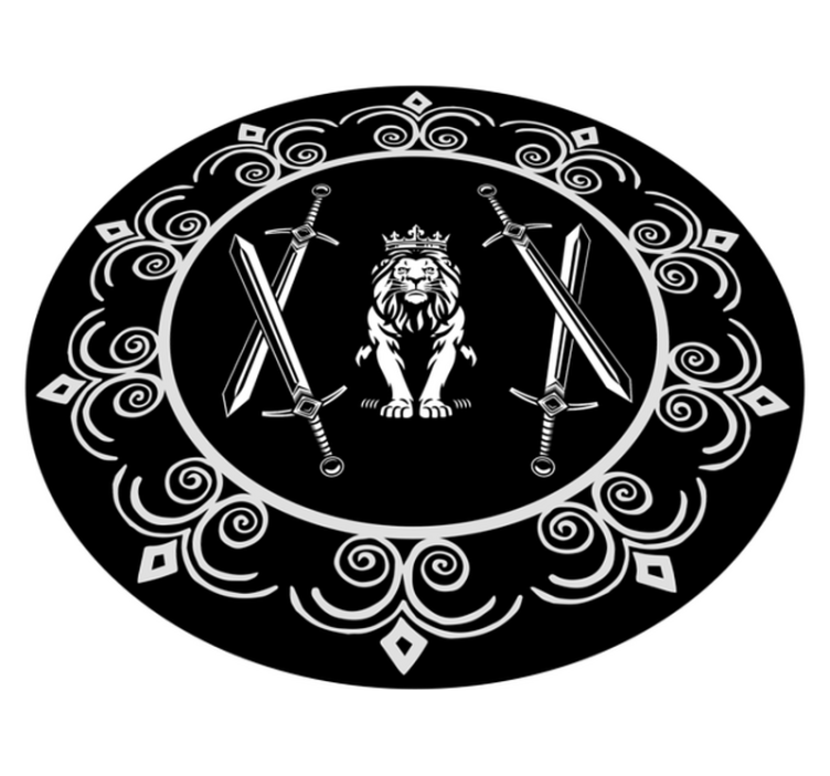 Vinil podovi kružni veličanstveni lavov amblem - TenStickers