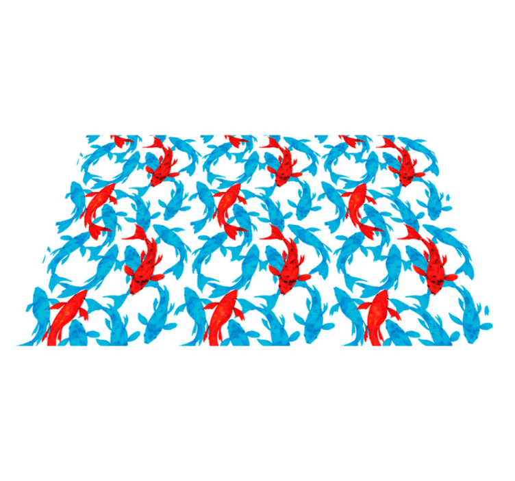 Vinil podovi za kupatilo šarene koi ribe - TenStickers