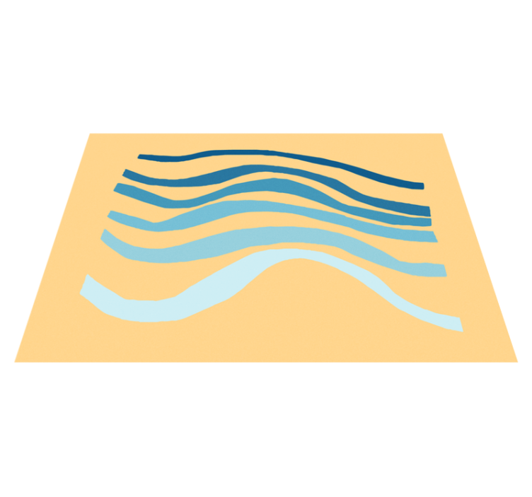 Vinil podovi minimalistički motiv zakrivljenog vala - TenStickers