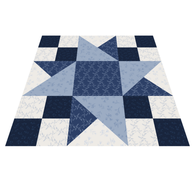 Patchwork plavi zvjezdani trokut geometrijski sagovi - TenStickers