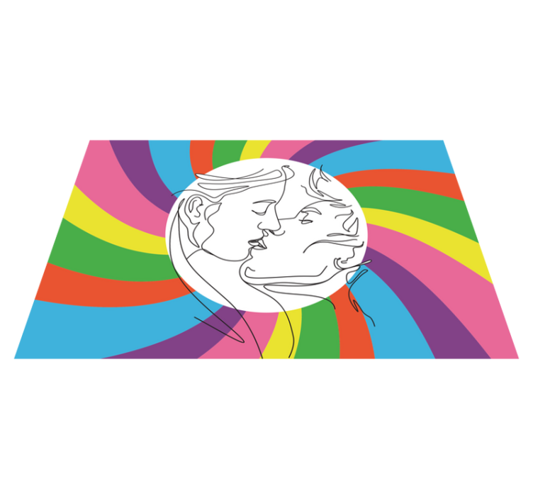 Drugi vinil podovi šarena silueta poljupca - TenStickers