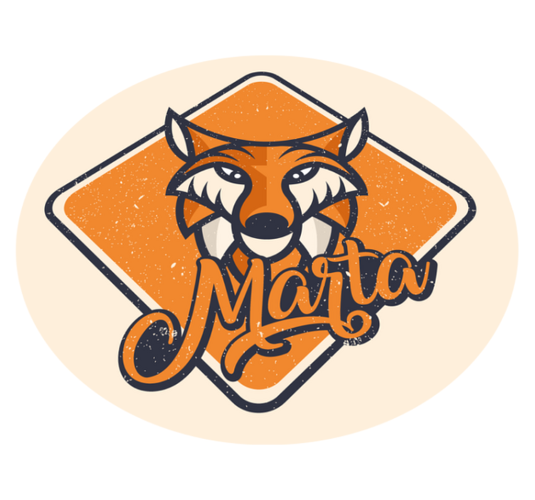 Vinil podovi s imenima prilagodljiva pametna lisica - TenStickers