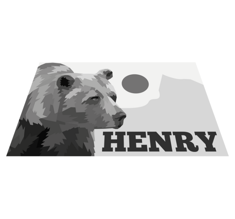 Vinil podovi s imenima prilagodljiv medvjed - TenStickers