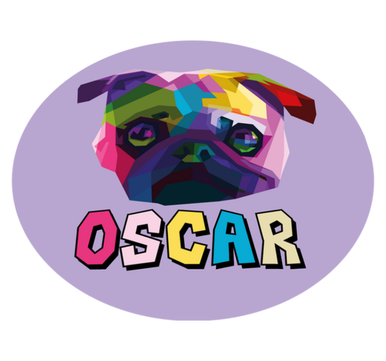 Vinil podovi s imenima geometrijska ilustracija psa - TenStickers