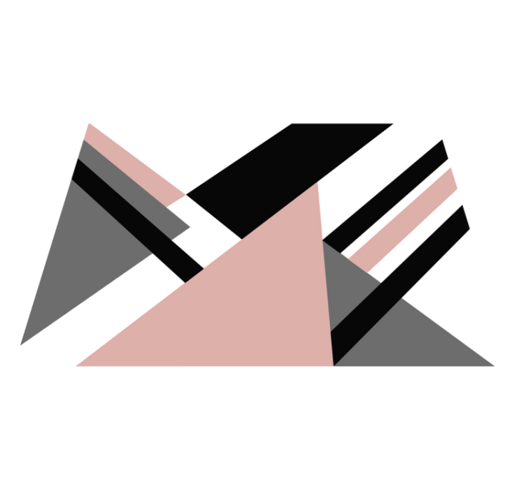 Geometrijski ružičasti i crni tepih s uzorkom trokuta - TenStickers