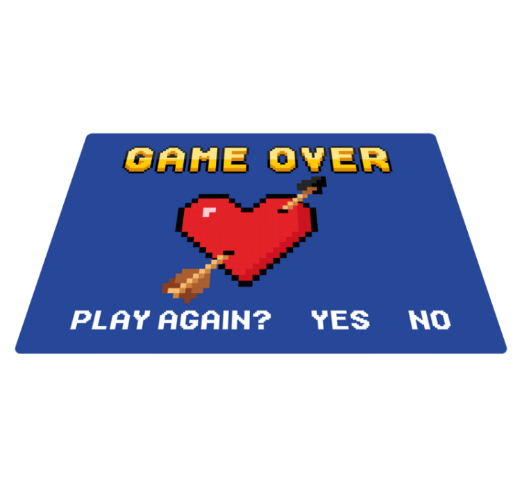 Vinilne prostirke s frazama pixelated heart game over - TenStickers