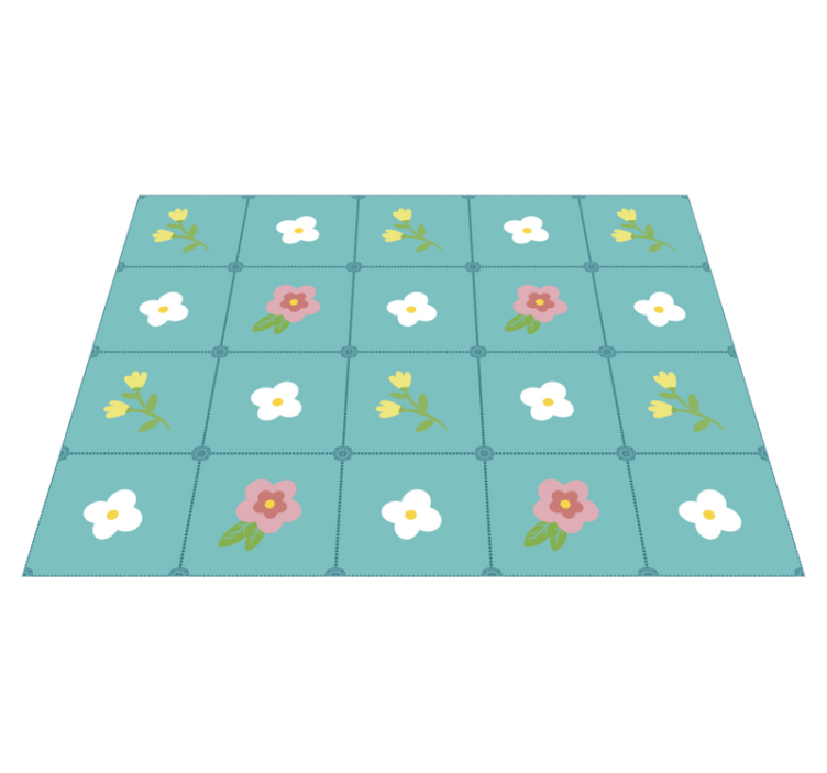 Vinil podovi cvijeće i biljke floral Tile Pattern - TenStickers