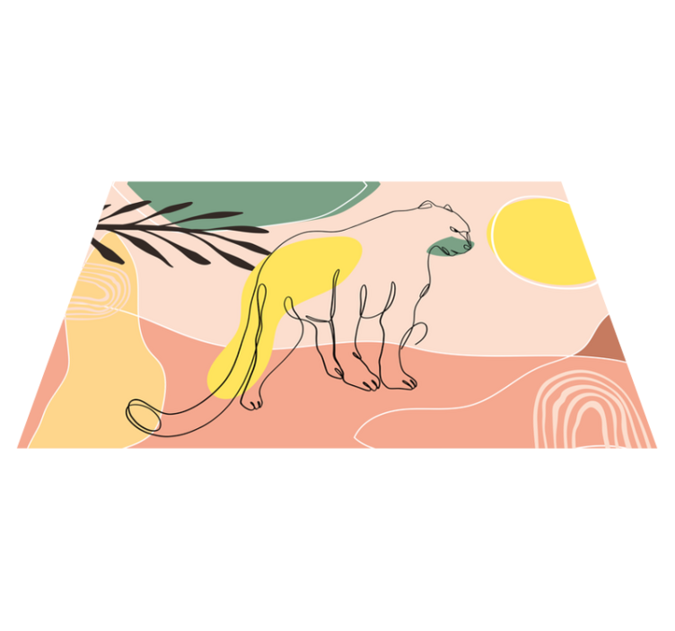 Rukom nacrtana životinjska prostirka pantere - TenStickers