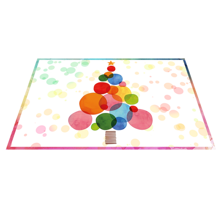 Vinil podovi Božić vodene boje smreke - TenStickers