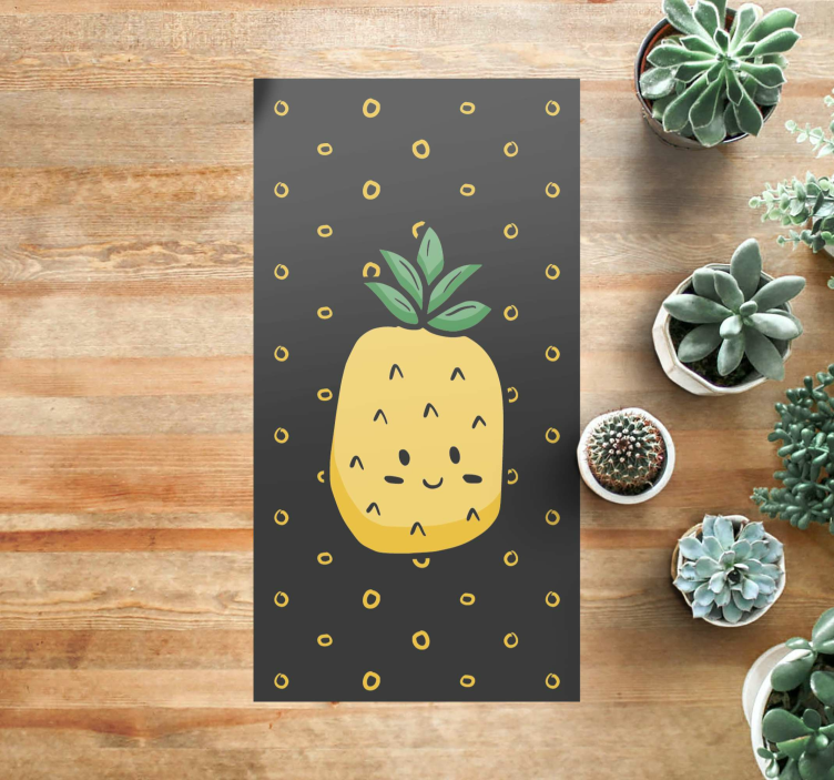 Vinil prostirka ananas s lišćem cvjetni sag - TenStickers