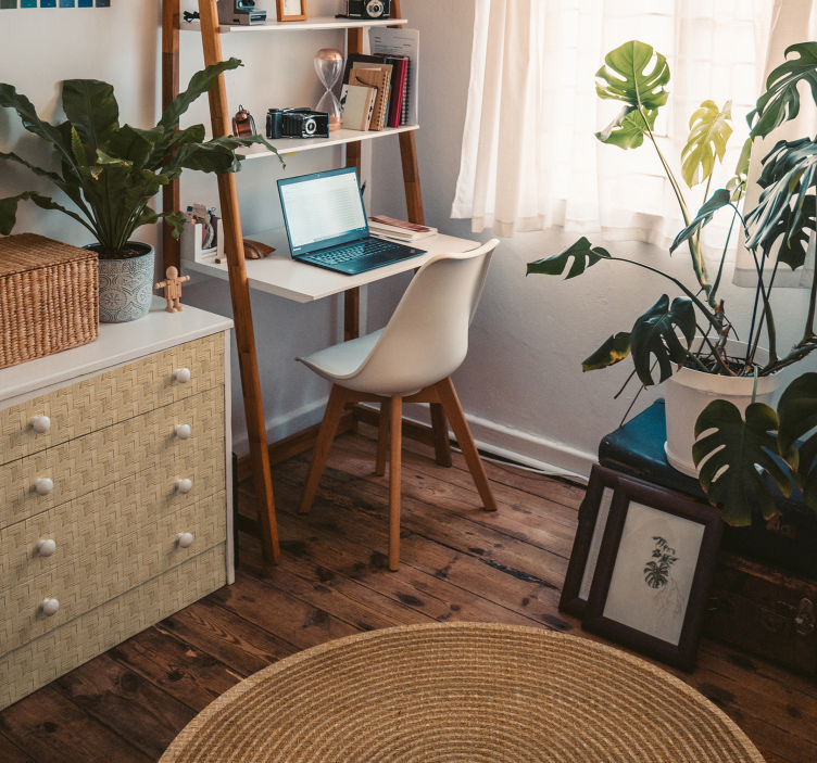 Tkani okrugli pamučni tekstura nordijski vinil prostirka - TenStickers