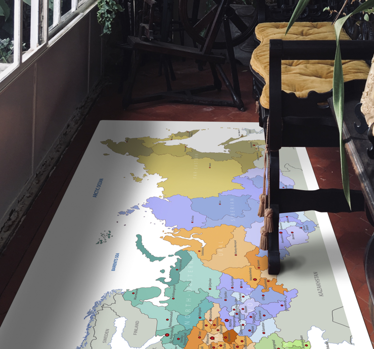 Vinil podovi karta svijeta ruske regije - TenStickers