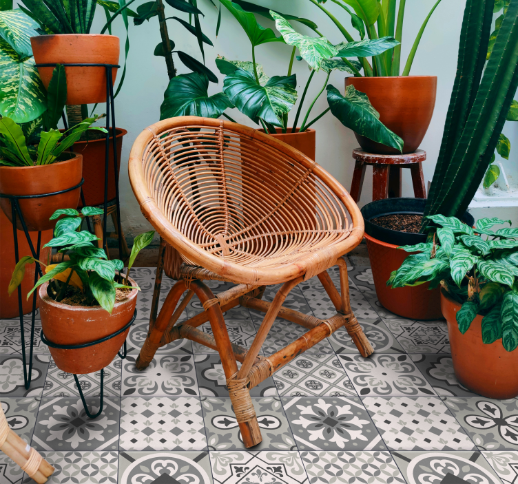 Hidraulični efekt pločica sive boje tepih pločica - TenStickers