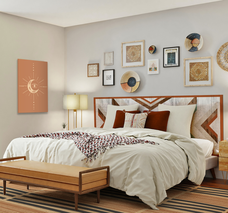 Vinil podovi spavaća soba slojevita prugasta elegancija - TenStickers