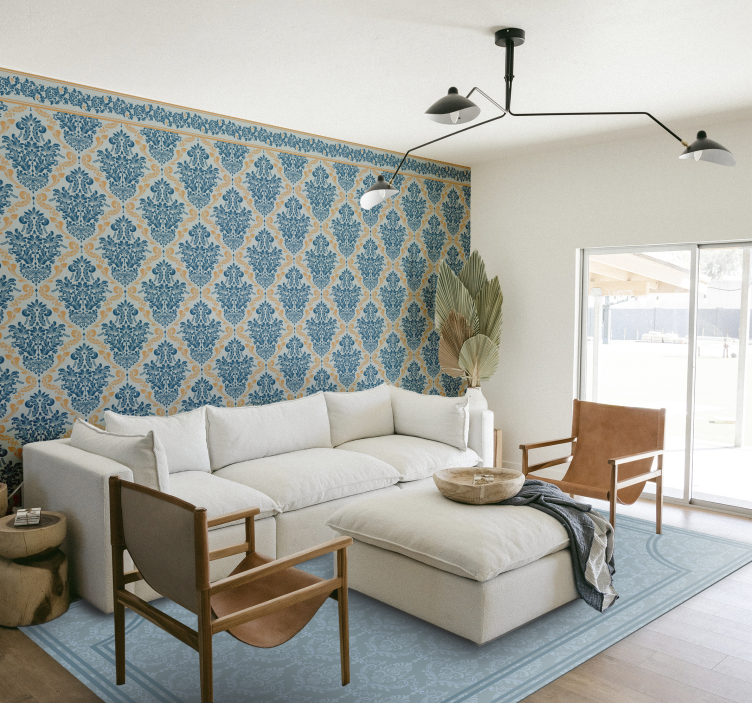 Vinil podovi blagovaonica nježno plavi barok - TenStickers