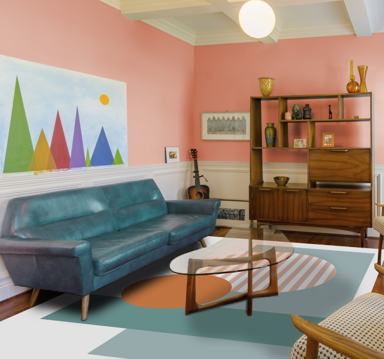 Vinil podovi moderan sunčani geometrijski krugovi - TenStickers