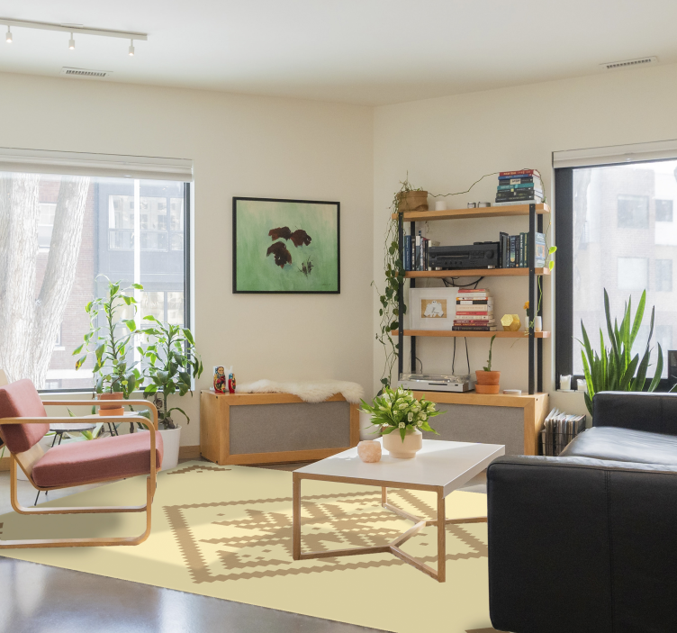 Vinil podovi dnevna soba elegantan geometrijski kontrast - TenStickers