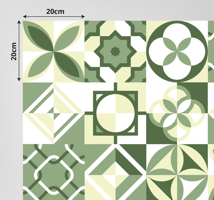 Tepih od zelenih četvrtastih pločica - TenStickers