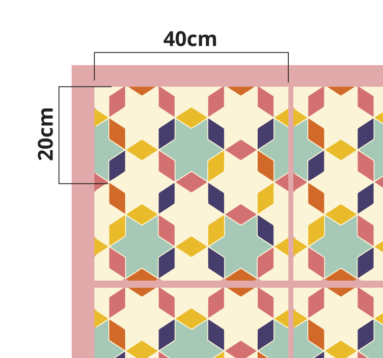 šarene vintage pločice tepih pločica - TenStickers