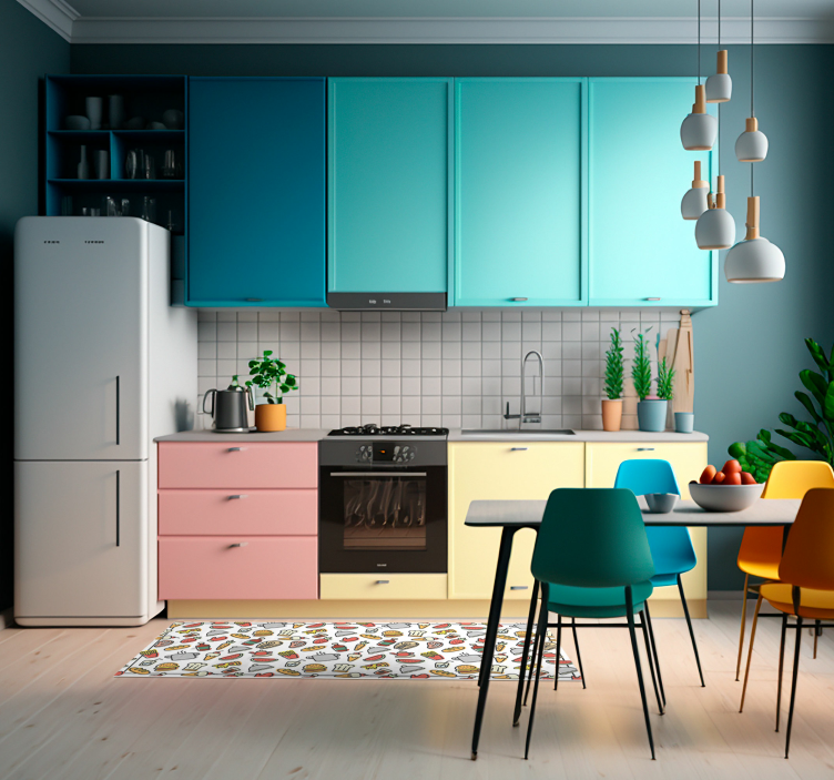 Ikone hrane uzorak moderan tepih - TenStickers