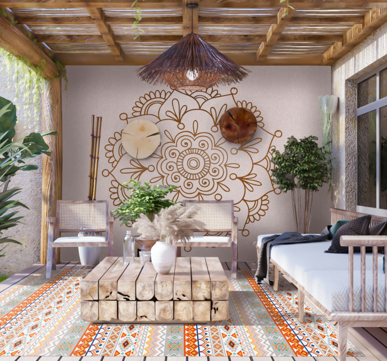 Vinil podovi etnički boemski stil uzorkaHrvatski: Boemski stil uz - TenStickers