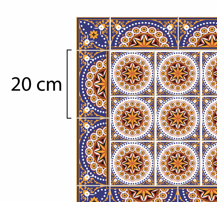 Vinil prostirka kuhinjski oblici raznobojni tepih pločica - TenStickers