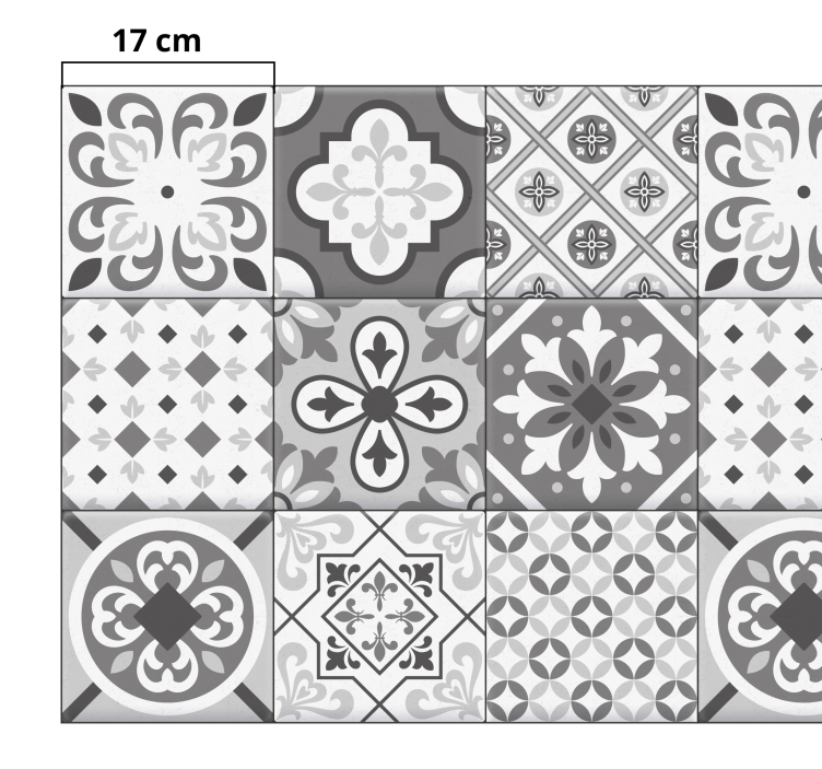 Hidraulični efekt pločica sive boje tepih pločica - TenStickers