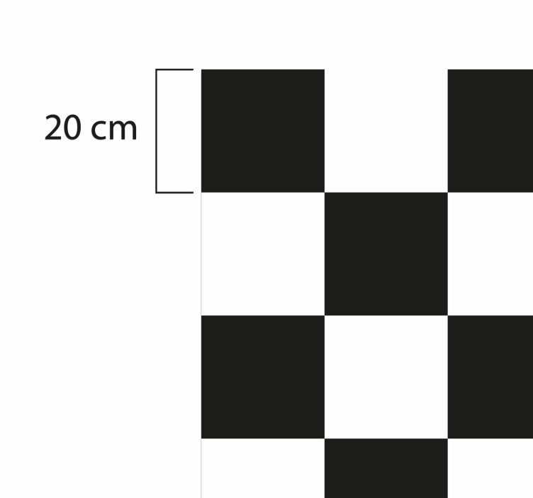 šahovski tepih od crno-bijelih pločica - TenStickers