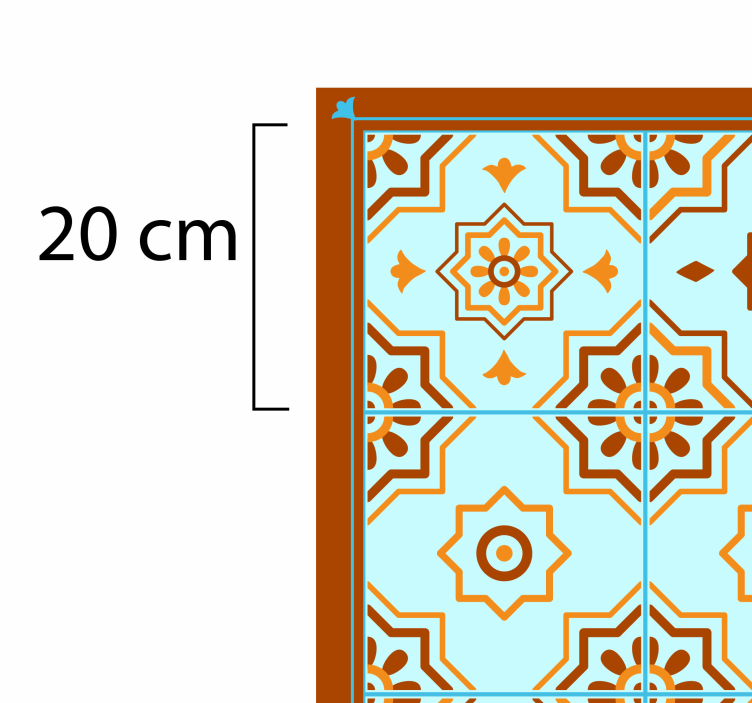 Narančasti i plavi mozaik pločica od vinila - TenStickers