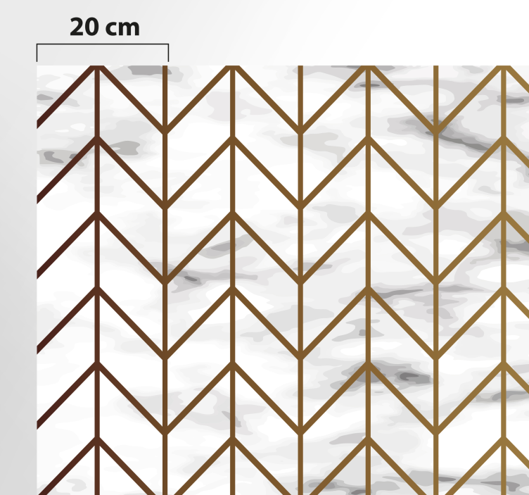 Geometrijski kuhinjski vinil tepih od zlata i mramora - TenStickers