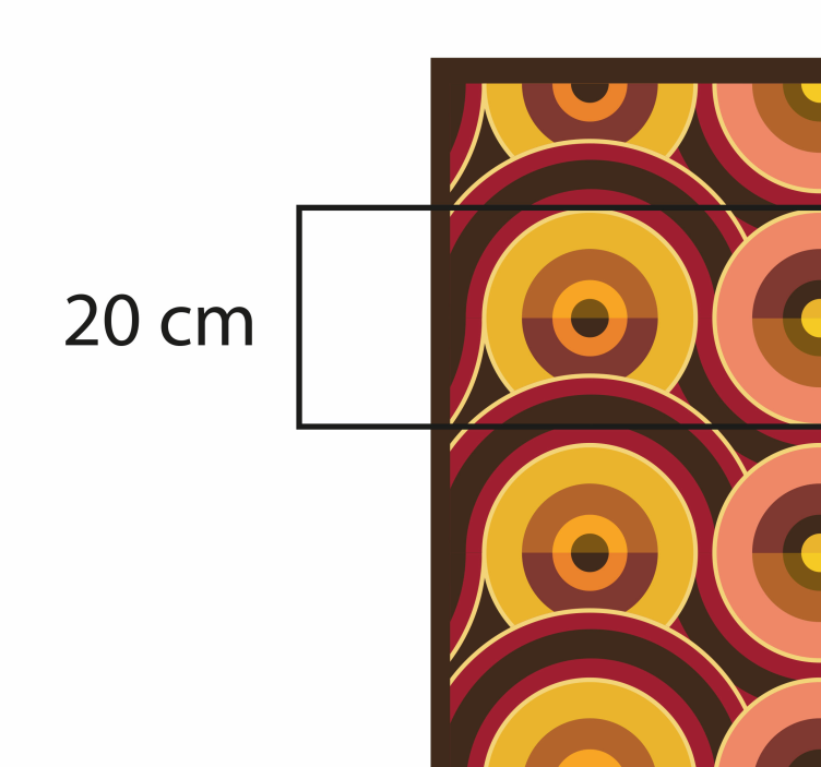 Vintage stari tepih 70-ih pop starih uzoraka krugova - TenStickers