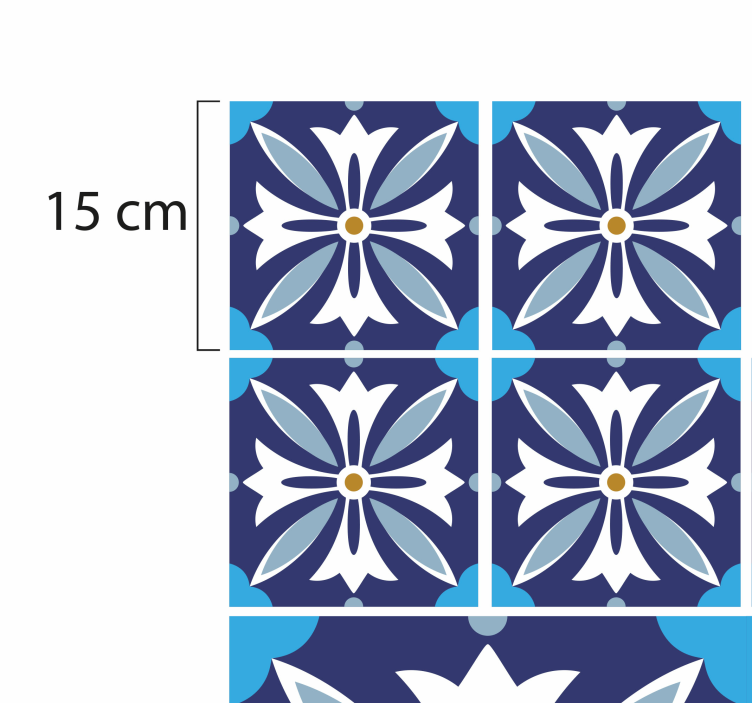 Vinil pločice keramički cvjetni uzorak - TenStickers