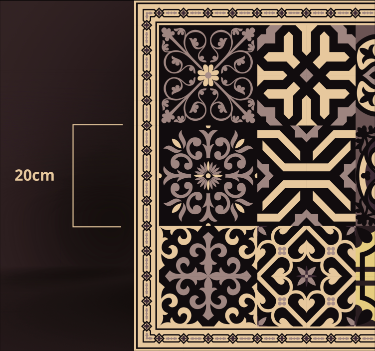 Crni cementni repovi pločica tepih - TenStickers