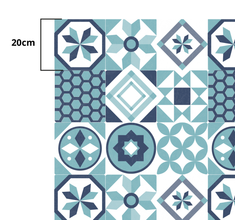 Tamnoplavi ukrasi tepih pločica - TenStickers