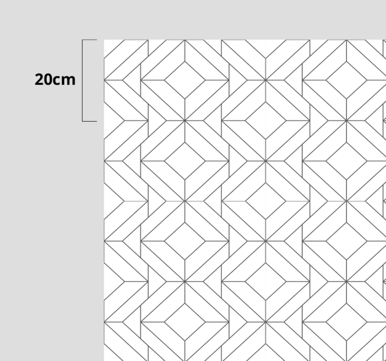 Bijeli japandi geometrijski uzorak vinil tepih - TenStickers