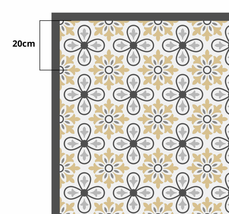 Starinski cvjetni crijep vinil prostirka - TenStickers