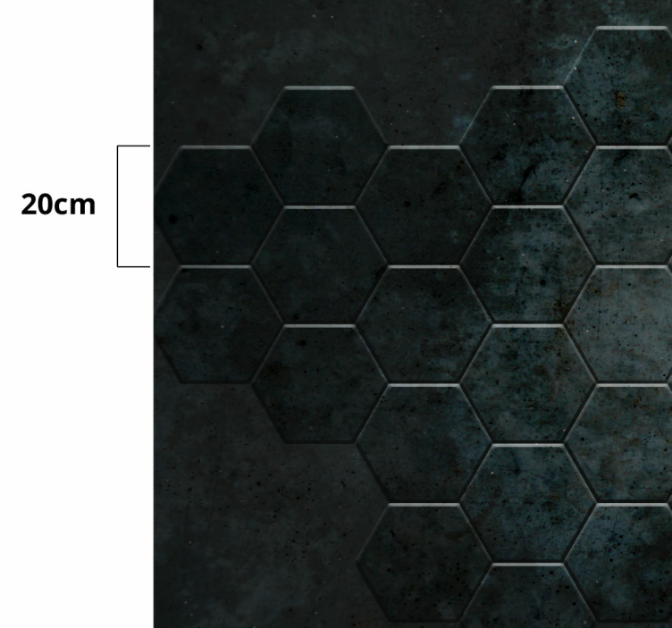 šesterokuti tekstura betona kamen vinil prostirka - TenStickers