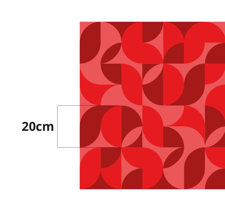 Vinil podovi dnevna soba crveni retro - TenStickers