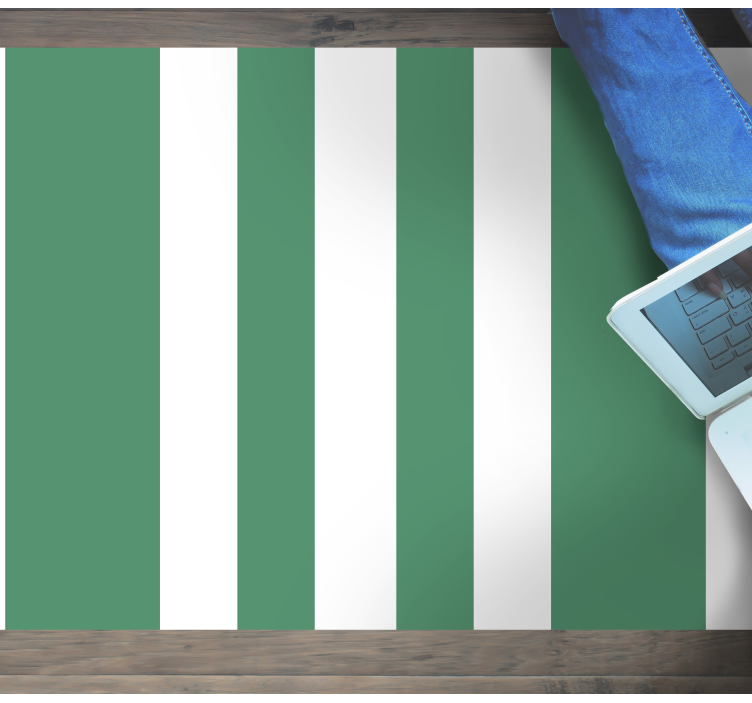 Bijele i pistacije zelene pruge vinil tepih - TenStickers