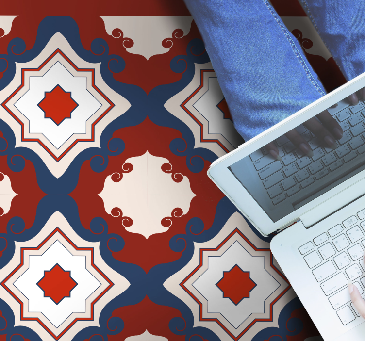 Crvene vintage pločice mozaik podne pločice - TenStickers