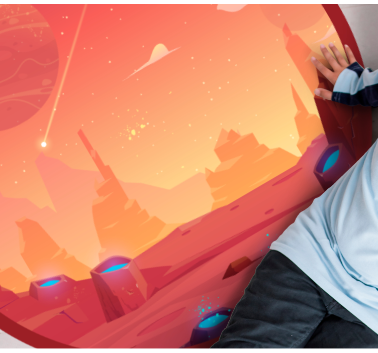 Crvena i žuta svemirska zvijezda vinil prostirka - TenStickers