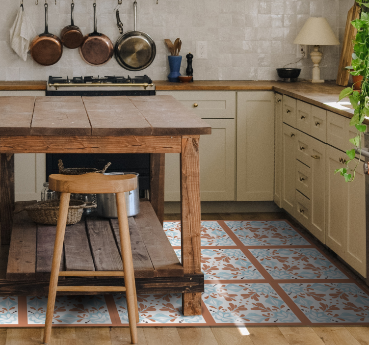 Cvjetni mediteranski tepih od pločica - TenStickers