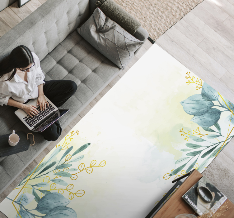 Dnevna soba cvjetni tepih cvjetni tepih - TenStickers