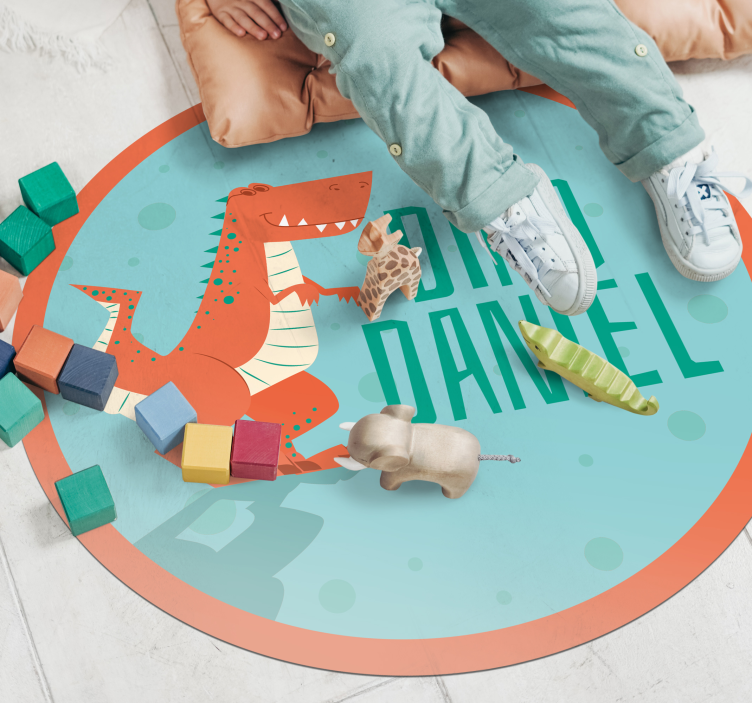 Drugi vinil podovi dinosaur prilagodljiv krug - TenStickers