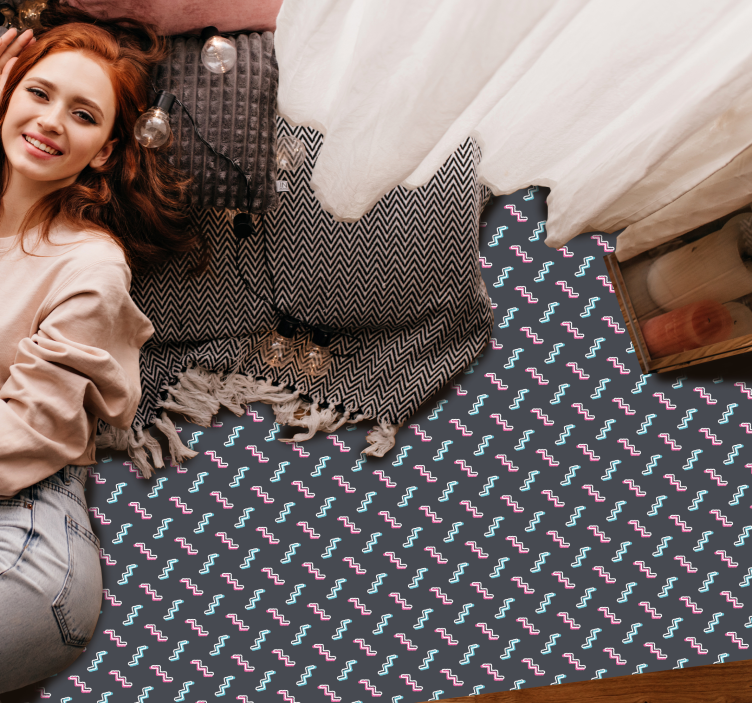 Drugi vinil podovi šareni valoviti oblici - TenStickers