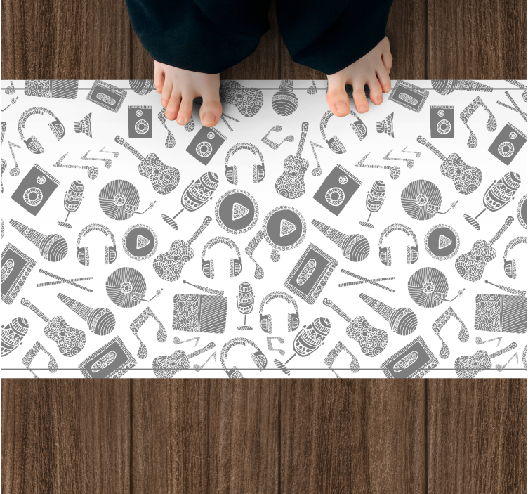 Drugi vinil podovi uzorak glazbenih elemenata - TenStickers