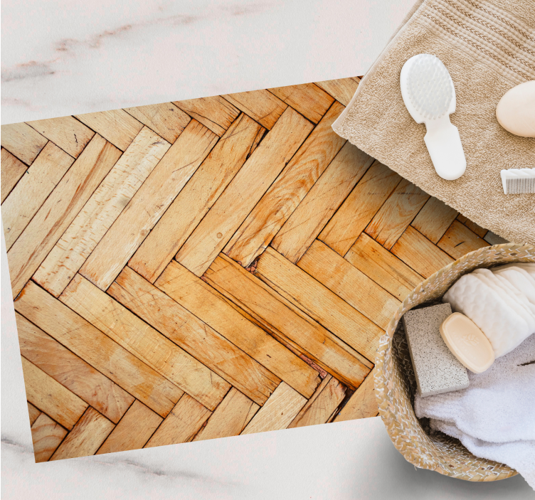 Drveni blokovi "industrijski stil" tepih - TenStickers